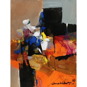 Mashkoor Raza, 12 x 16 Inch, Oil on Canvas, Abstract Painting, AC-MR-181